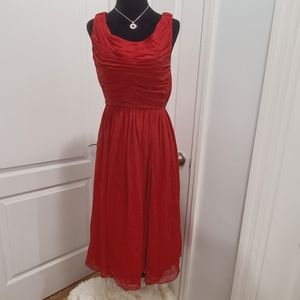 Moulinette Soeurs Deep Red Chiffon Dress